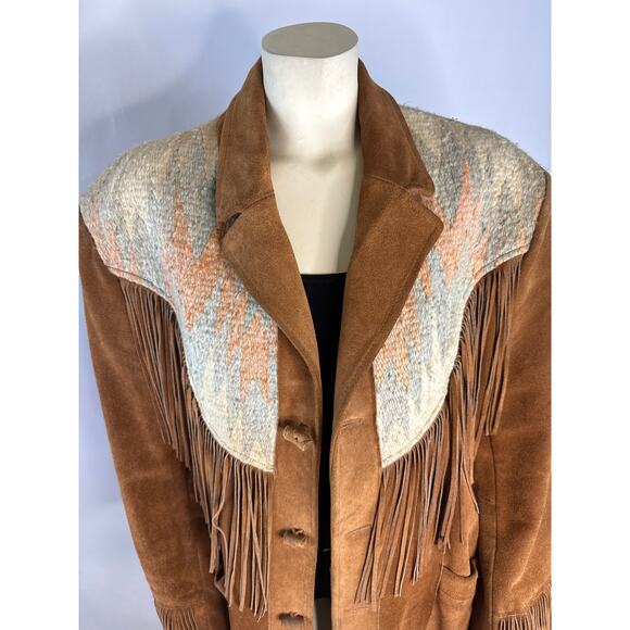 Vintage PIONEER WEAR 70s Suede Fringe Jacket made in USA size medium to large - Picture 16 of 16